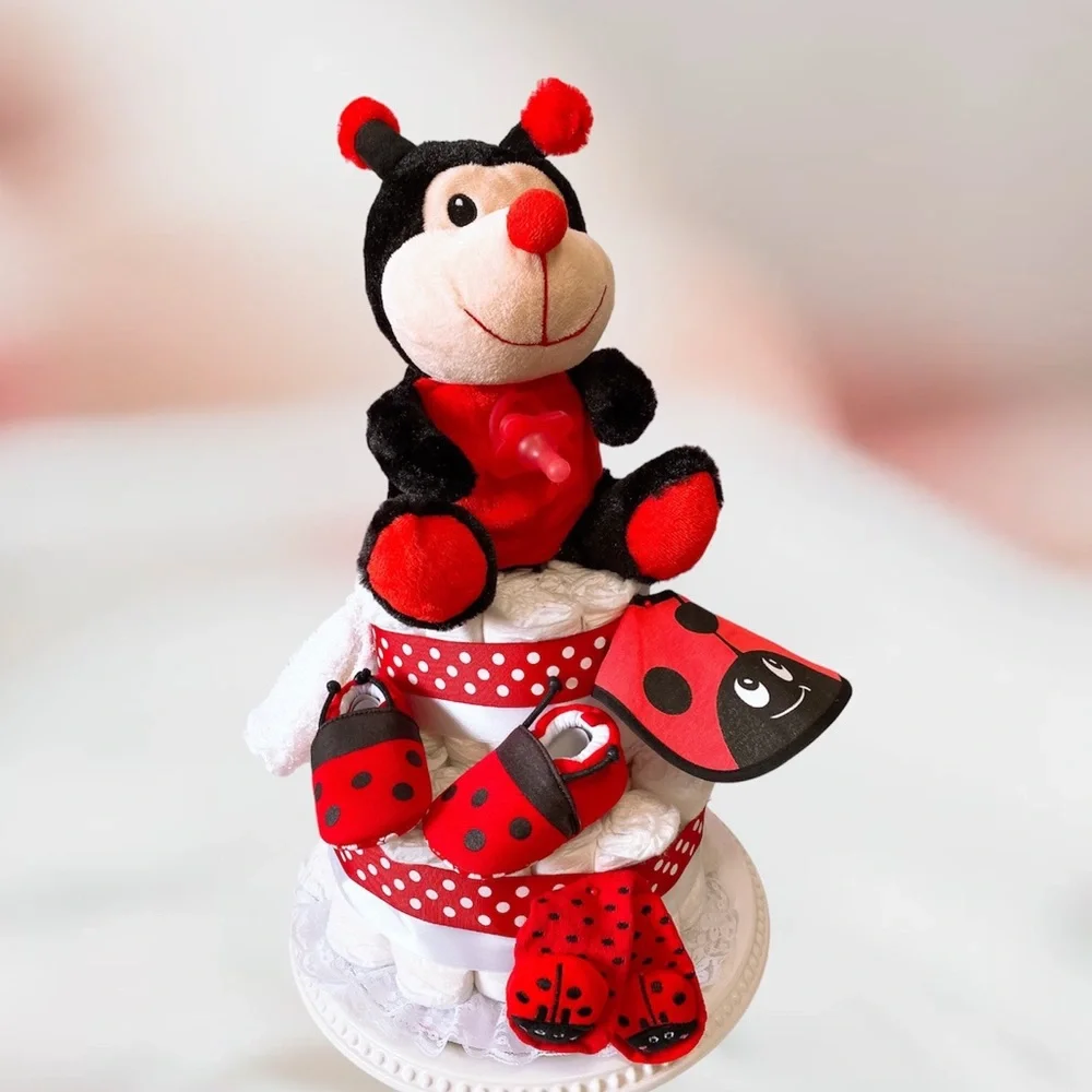 Ladybug Unisex Diaper Cake